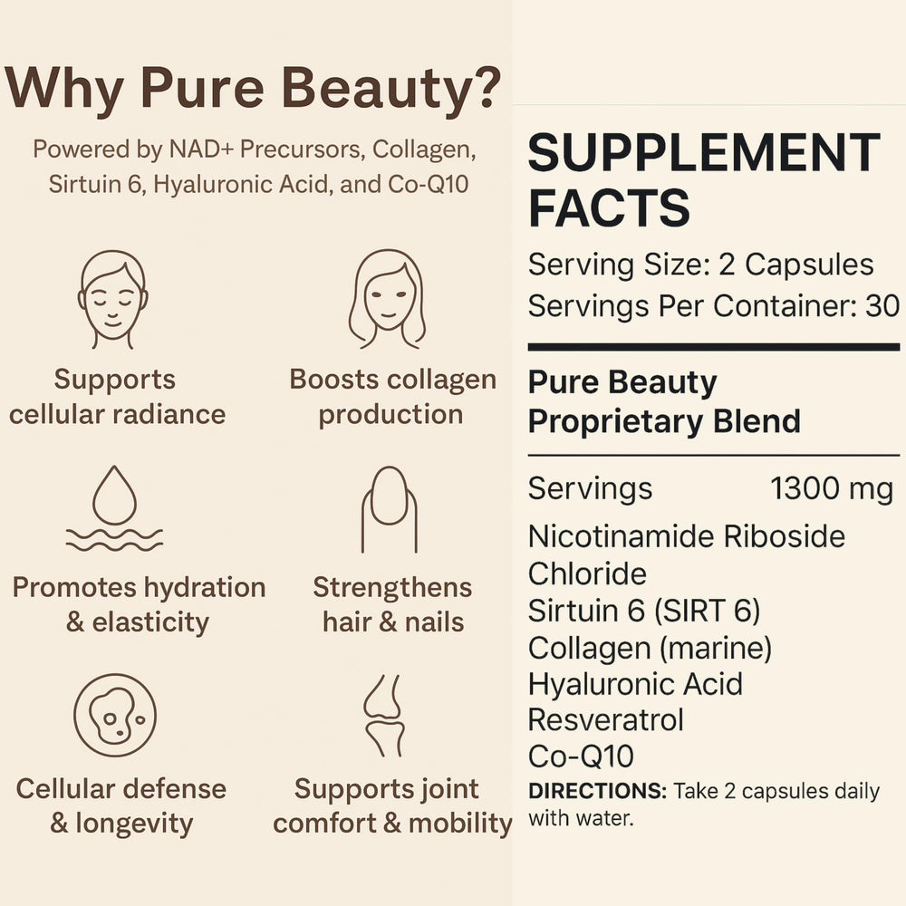 GMP-certified facility label signals strict quality control for Pure Beauty production.
