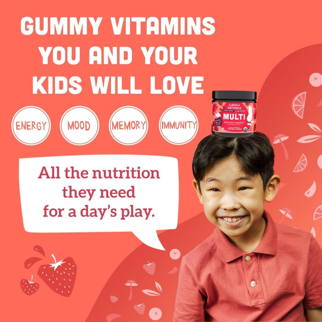 Llama Naturals Kids Multivitamin Gummies chewable texture designed for picky eaters