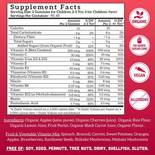 Gummies with real fruit ingredients from Llama Naturals for immune support