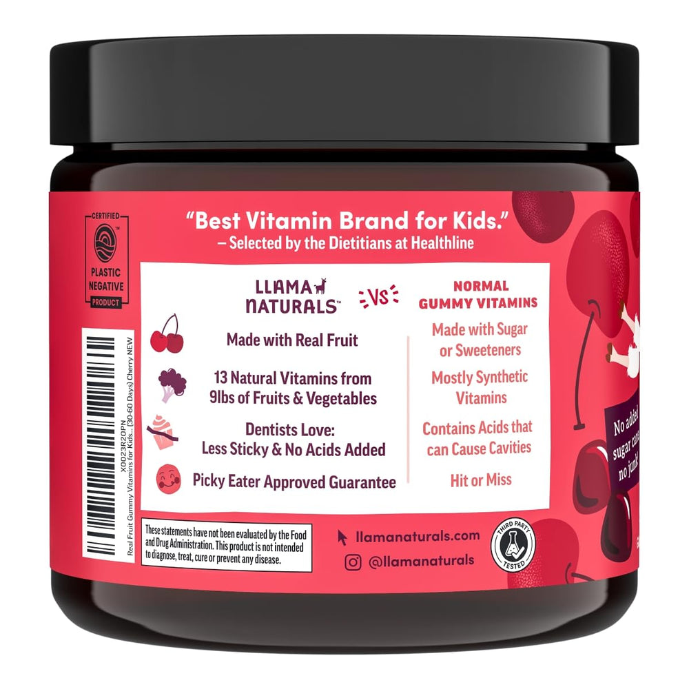 Llama Naturals vegan non-GMO multivitamin gummies for kids