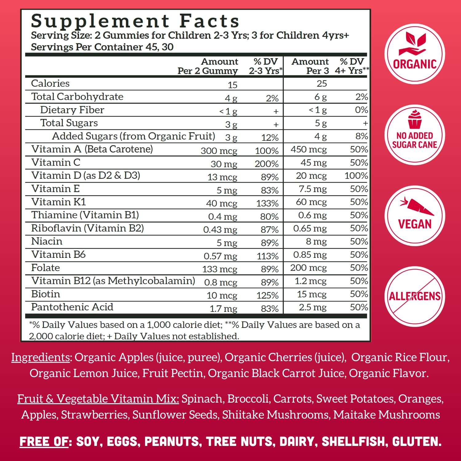 Llama Naturals Kids Multivitamin Gummies are vegan and non-GMO for clean daily nutrition.