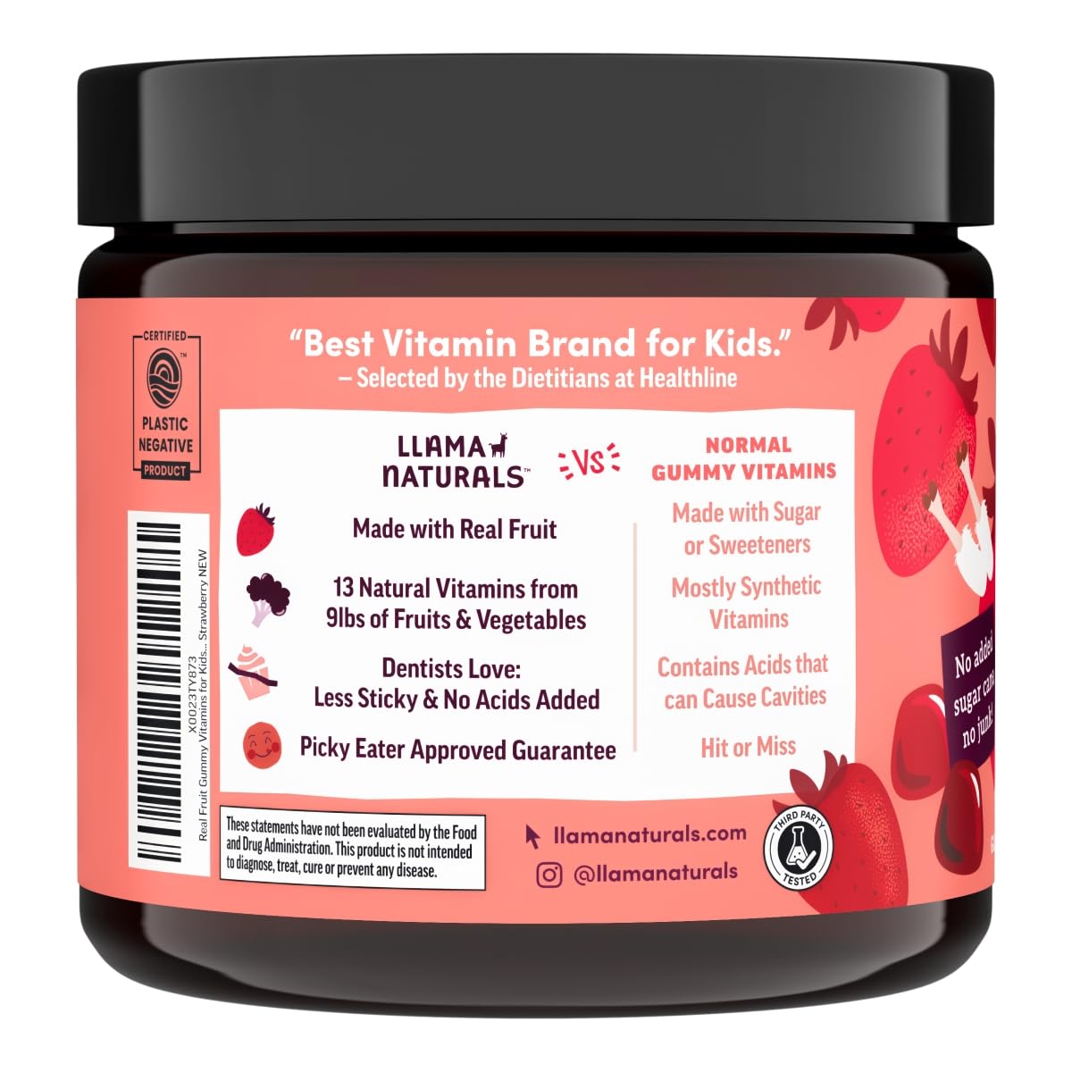Picky eaters enjoy Llama Naturals strawberry gummies.