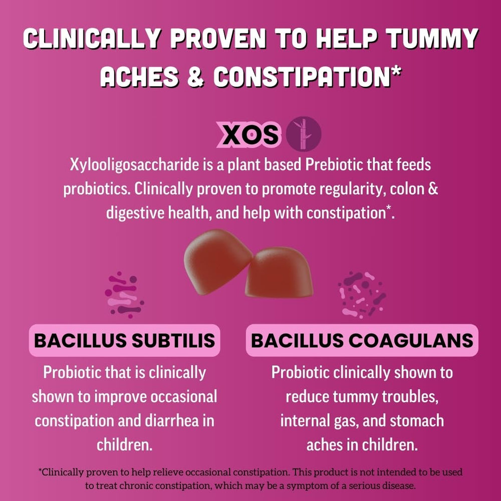 Llama Naturals kids probiotic gummies closeup with mixed berry flavor