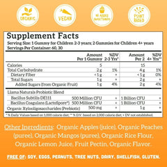 Llama Naturals peach mango gummies ideal for picky eaters seeking tasty gut-friendly support