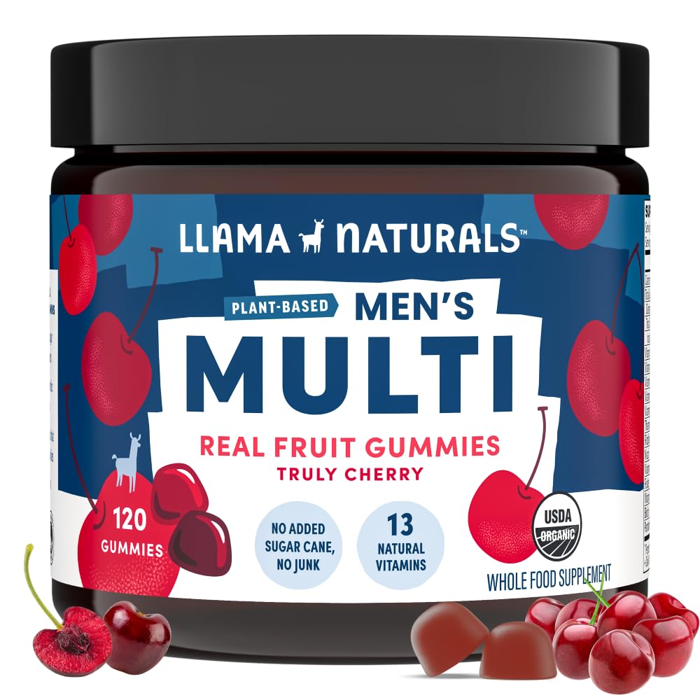 Llama Naturals men's multivitamin gummies bottle for daily wellness