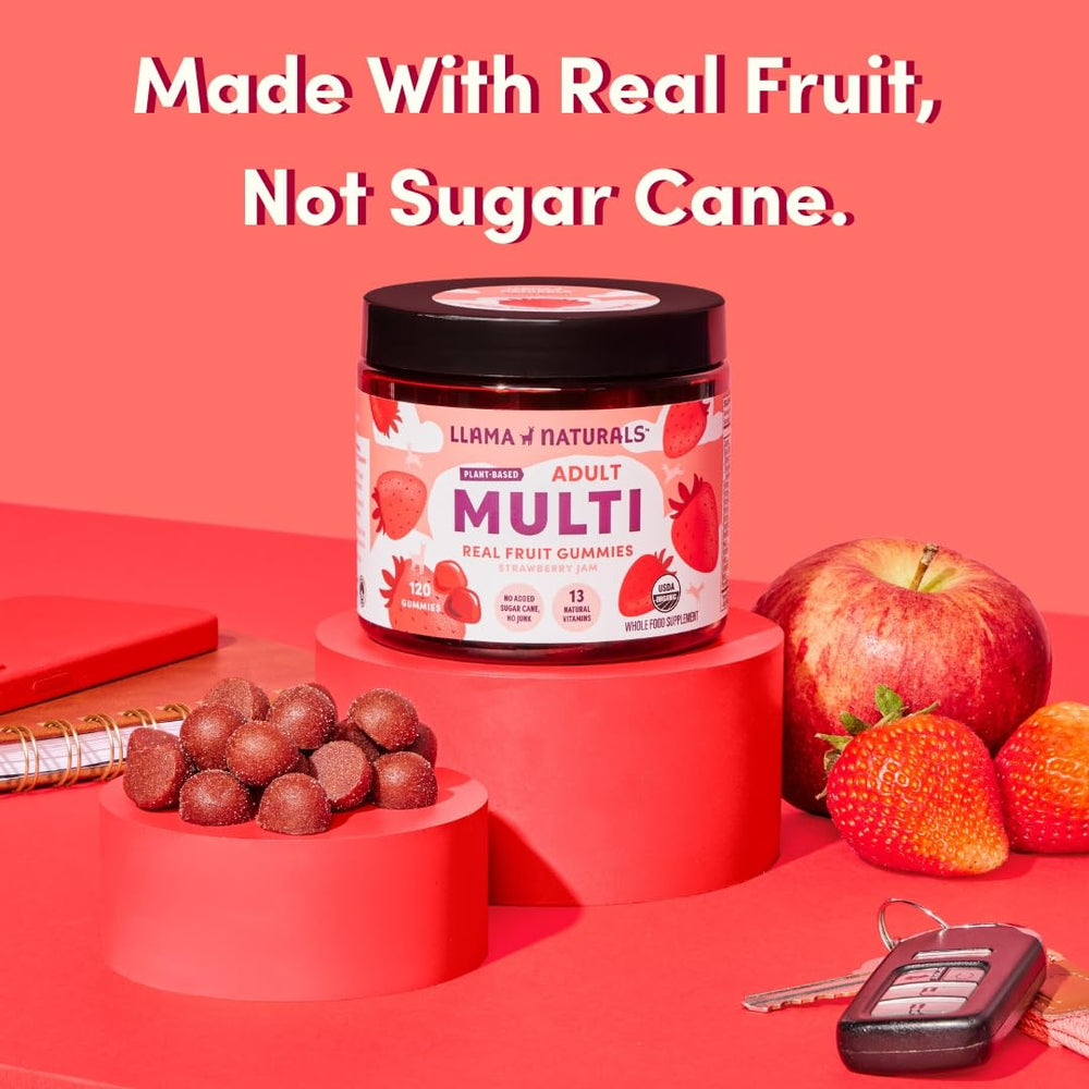 Llama Naturals real-fruit vitamins derived from organic fruit and vegetables.