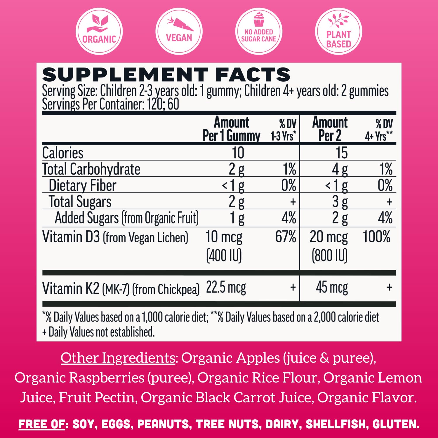 Llama Naturals real fruit gummies close-up showing tasty, sugar-free plant-based vitamins for kids