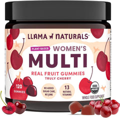 Llama Naturals Womens Multivitamin Gummies bottle for daily nutrition support.