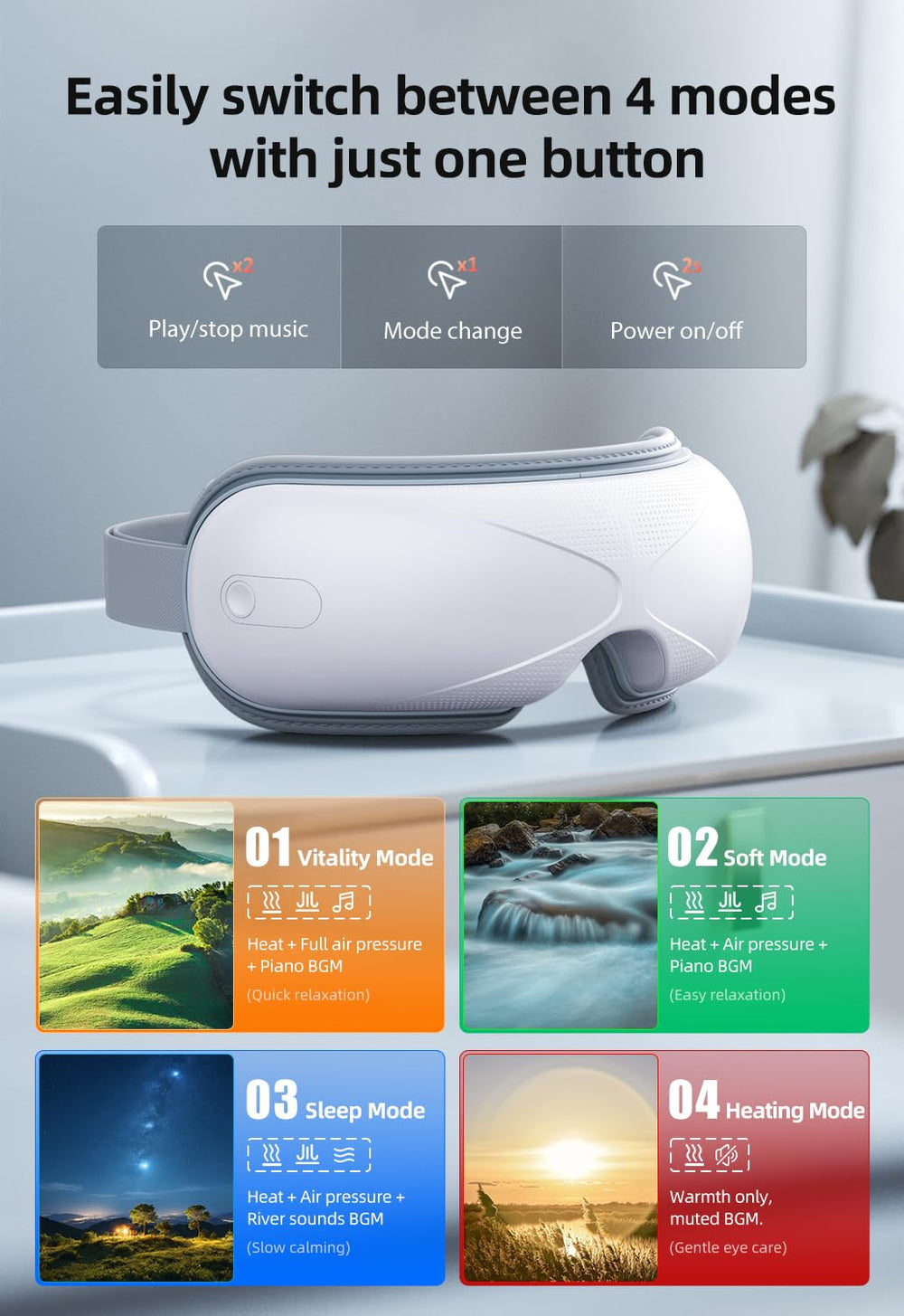Llano Eye Massager with Bluetooth Music lets you relax with your favorite tunes.