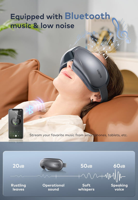 Llano massager with Bluetooth speakers for bedtime relaxation.