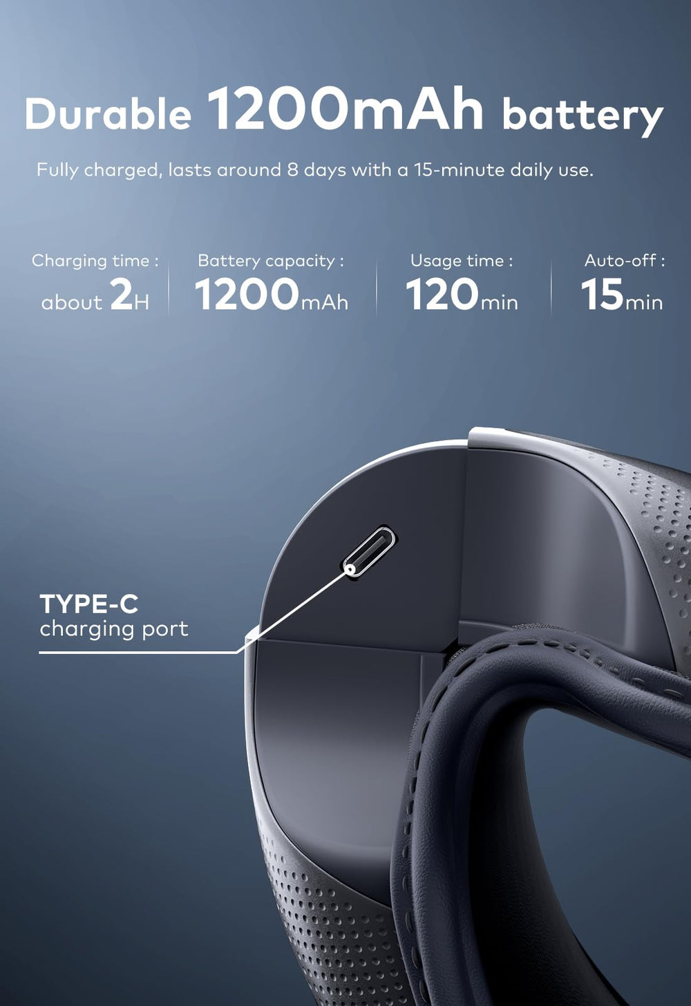 llano Eye Massager with Heat 8D air massage close-up on cheeks.