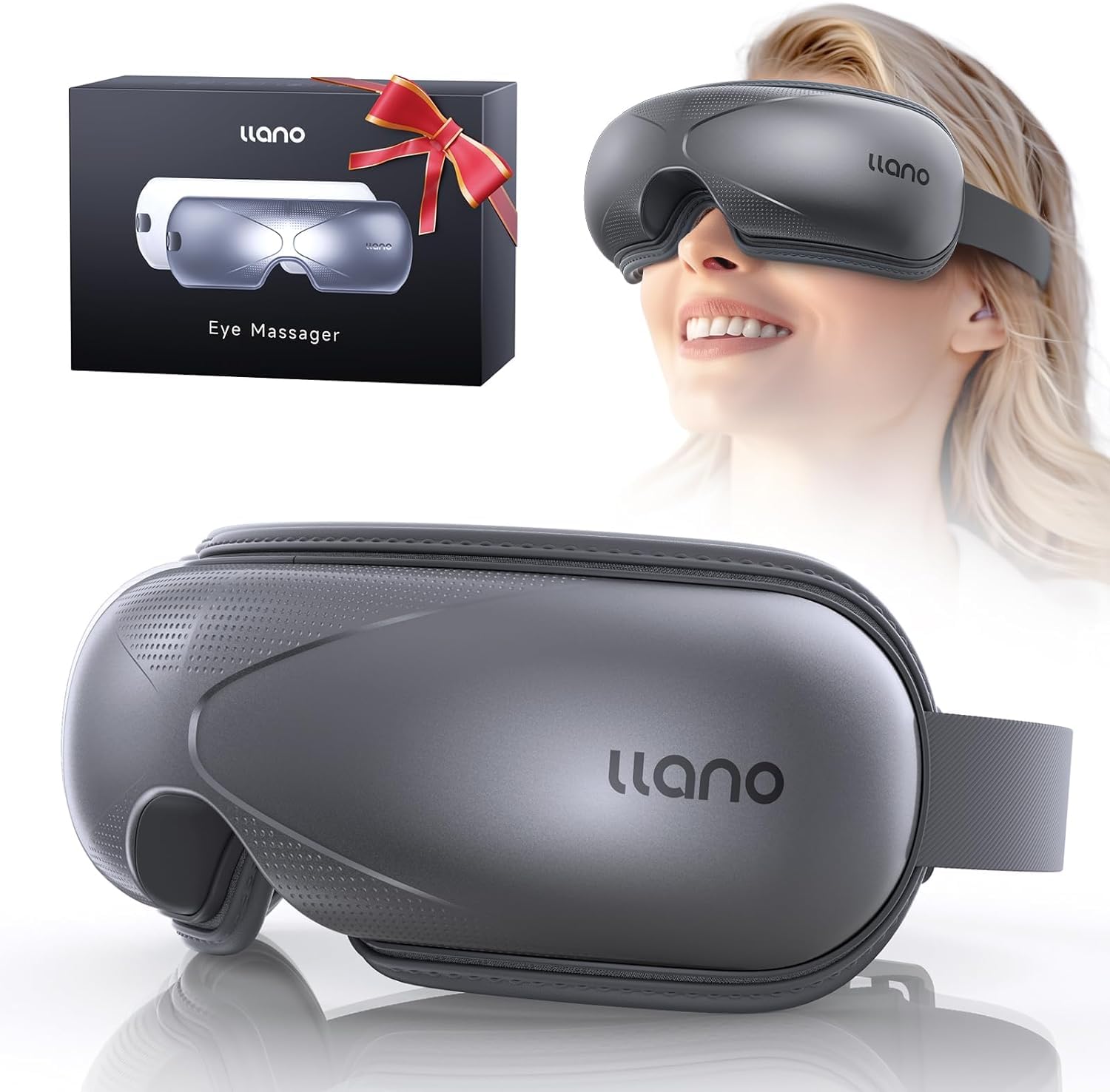 llano Eye Massager with Heat front view for soothing warmth and eye relaxation.