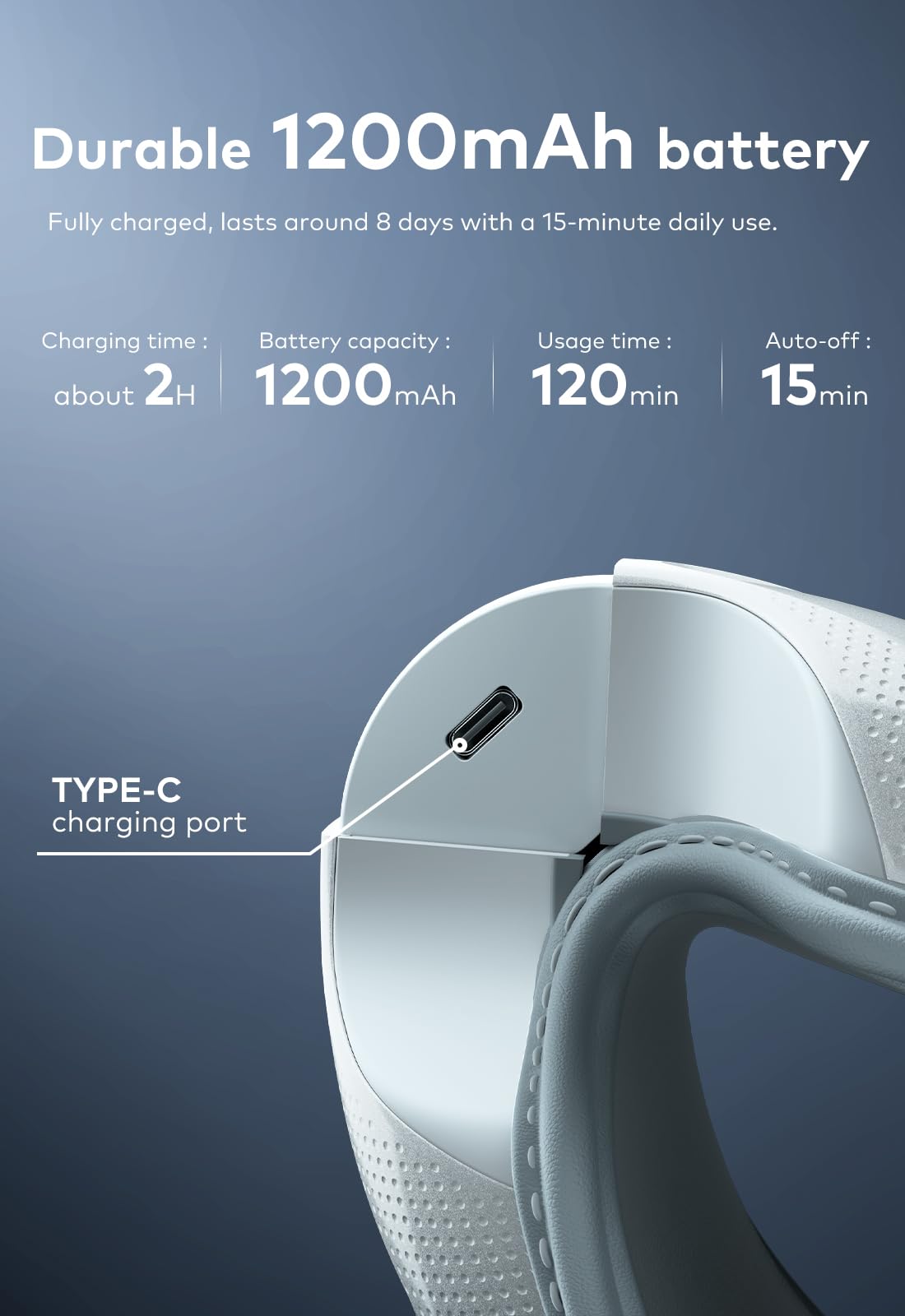 Llano offers Quick Eye Care, Soft, Sleep, and Heat modes for relief.