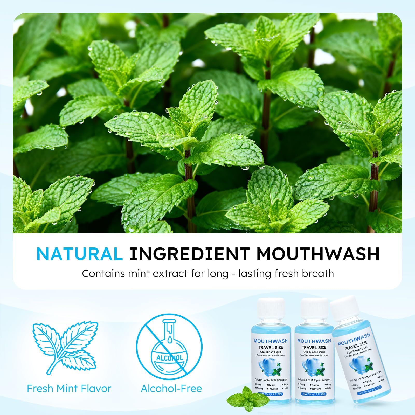 LLHQAMT mini mouthwash 35ml for quick mouth refreshment
