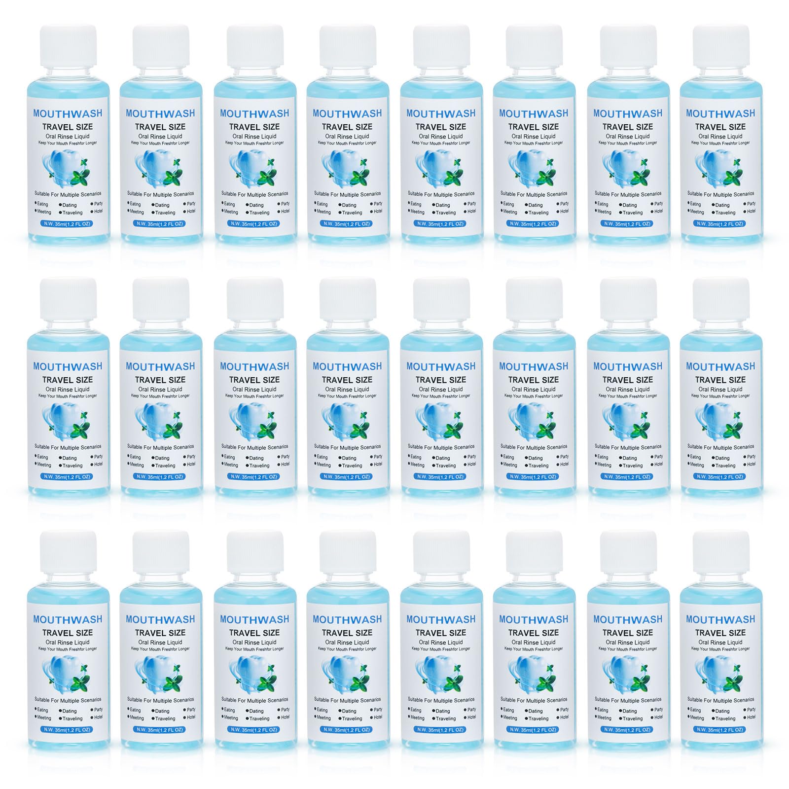 LLHQAMT travel mouthwash 35ml bottle close-up for on-the-go freshness.