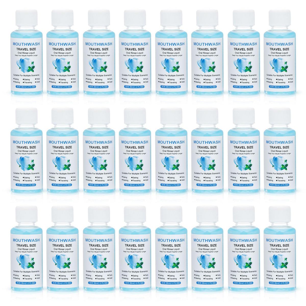LLHQAMT travel mouthwash 35ml bottle close-up for on-the-go freshness.