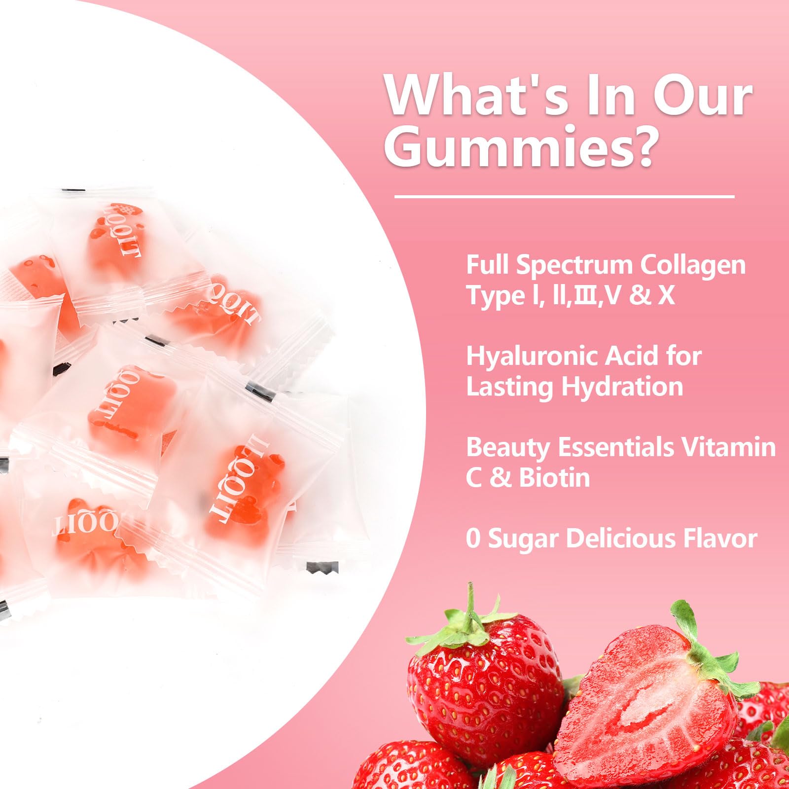 LLQQIT gummies closeup highlights chewy texture and pleasant flavor.