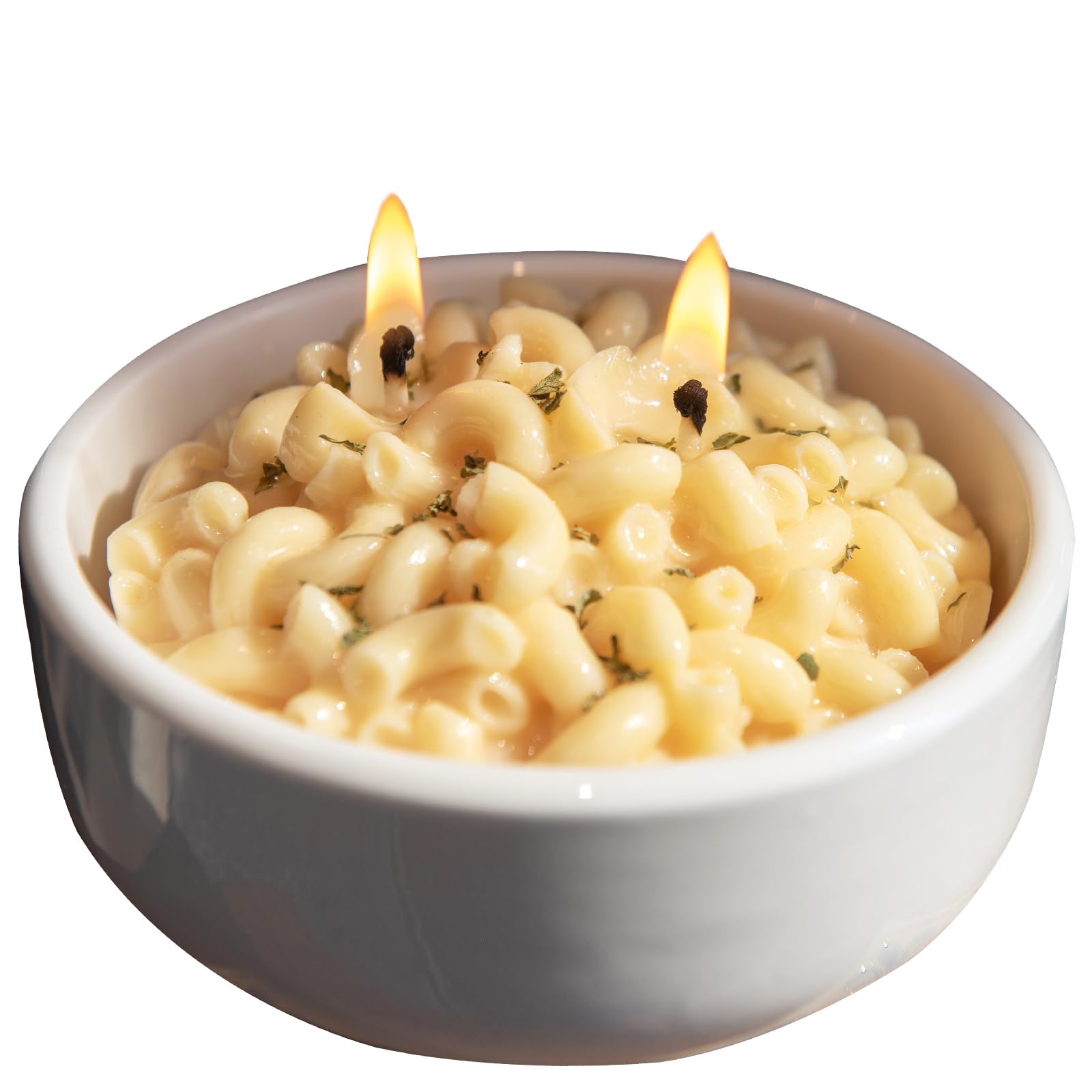 L&M Gifts cheese pasta candle in gift box is gift-ready and inviting.