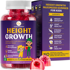 LM LILYNUTRAMOON Height Growth Gummies jar shows balanced minerals for growing bones