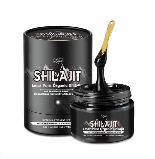Lmar Pure Himalayan Shilajit Resin jar showing premium resin for daily energy support