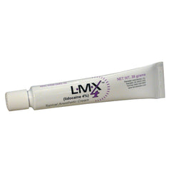 LMX4 packaging showcases 30 g tube with fast acting, long lasting relief.
