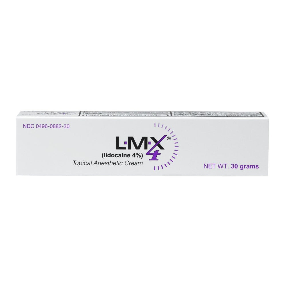 LMX4 Lidocaine Pain Relief Cream texture close-up highlights fast-absorbing formula.