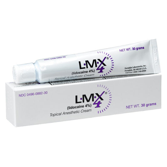 LMX4 Lidocaine Pain Relief Cream tube delivers fast, temporary relief for minor skin irritations.