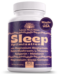 Local Nutrition Sleep Aid bottle close-up for calm evenings.