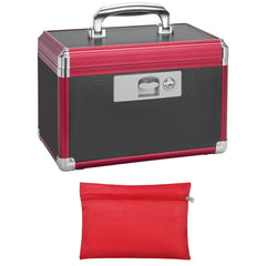 LOCKCURX secure medicine lock box front view with durable aluminum frame for home safety.