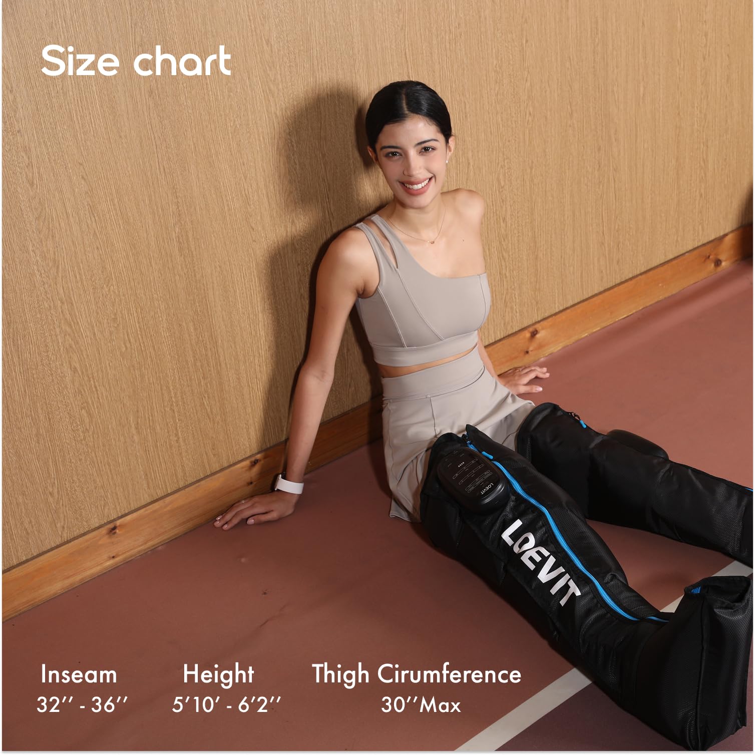 LOEVIT full-leg compression 360 delivers continuous wrap for improved circulation during long days