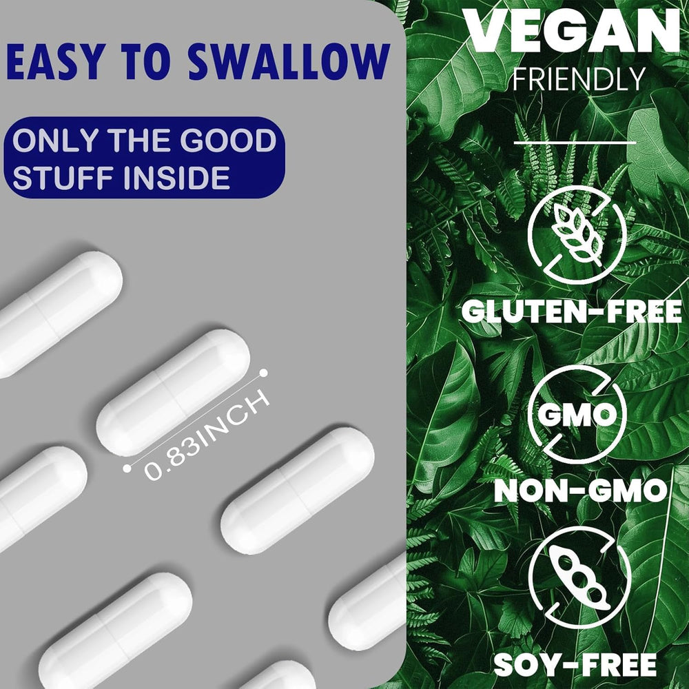 Lofei capsules close-up highlighting vegan, non-GMO ingredients