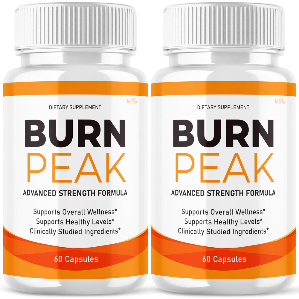 Lofero Burn Peak capsules bottle front, energy support.