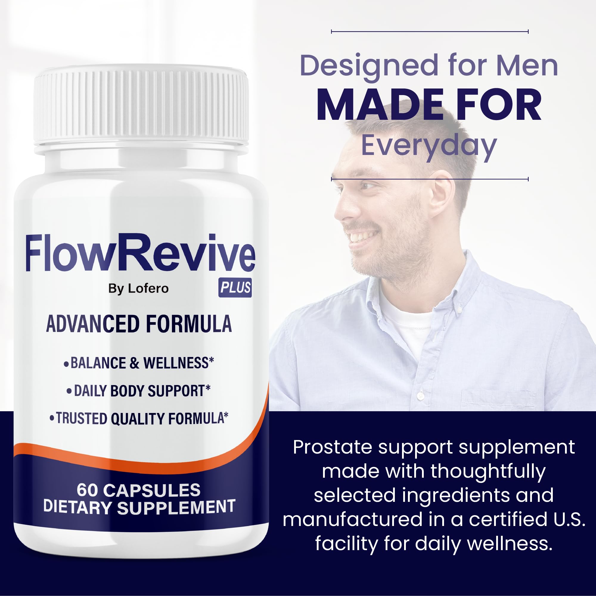 Lofero FlowRevive two-pack packaging with 120 capsules for ongoing support.