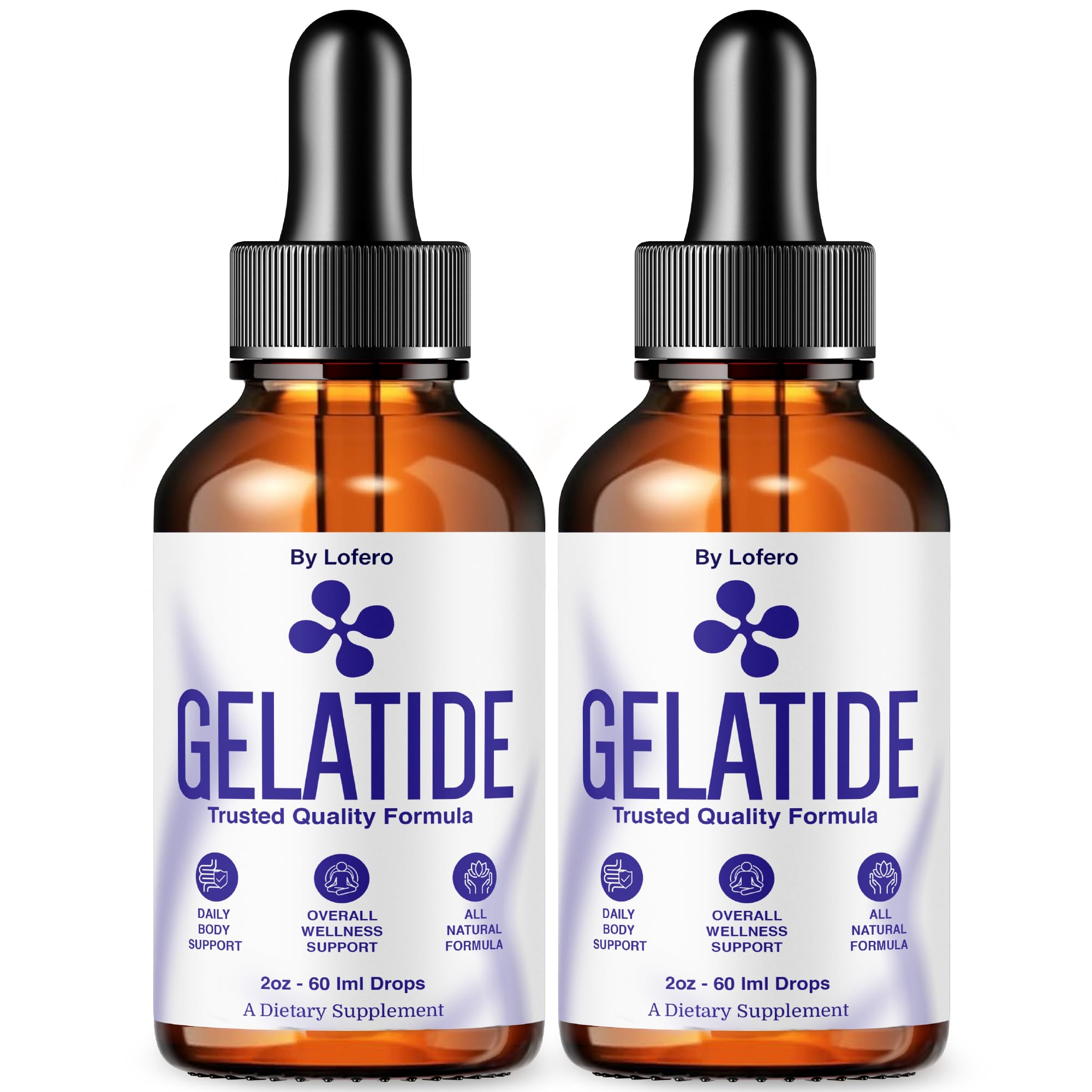 Lofero Gelatide Drops bottle shown, delivering gentle daily support for balance and energy.