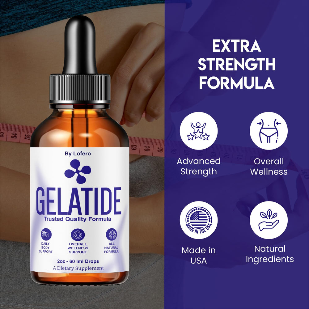 Lofero Gelatide Drops dosage spoon present for accurate, convenient liquid measurements.