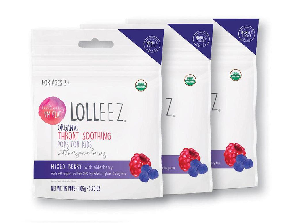 Lolleez Organic Throat Pops with honey for kid-friendly comfort