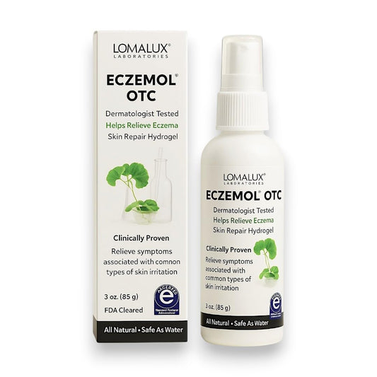 Loma Lux Eczemol bottle front for soothing irritated skin