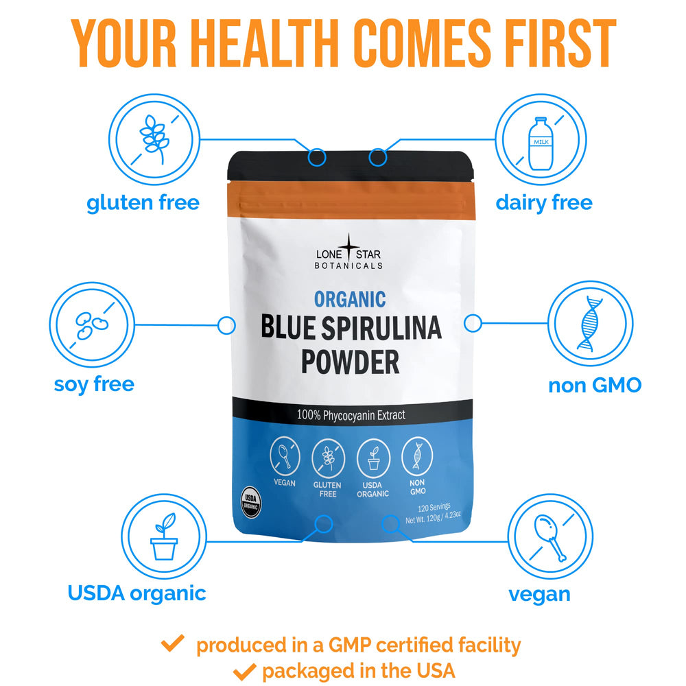 Lone Star Botanicals Blue Spirulina shake for protein drinks