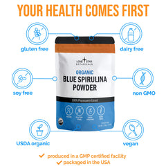 Lone Star Botanicals Blue Spirulina shake for protein drinks