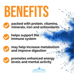Lone Star Botanicals blue spirulina in a protein shake for natural tint