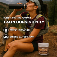 Long Run Ready to Run natural ingredients highlighted in packaging.