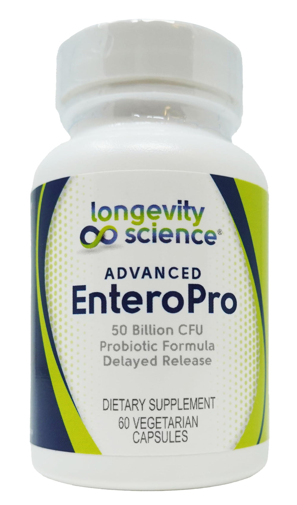 Longevity EnteroPro bottle on kitchen counter for daily probiotic routine