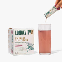 Longevity Rx 30 servings tub highlighting long-lasting hydration supply