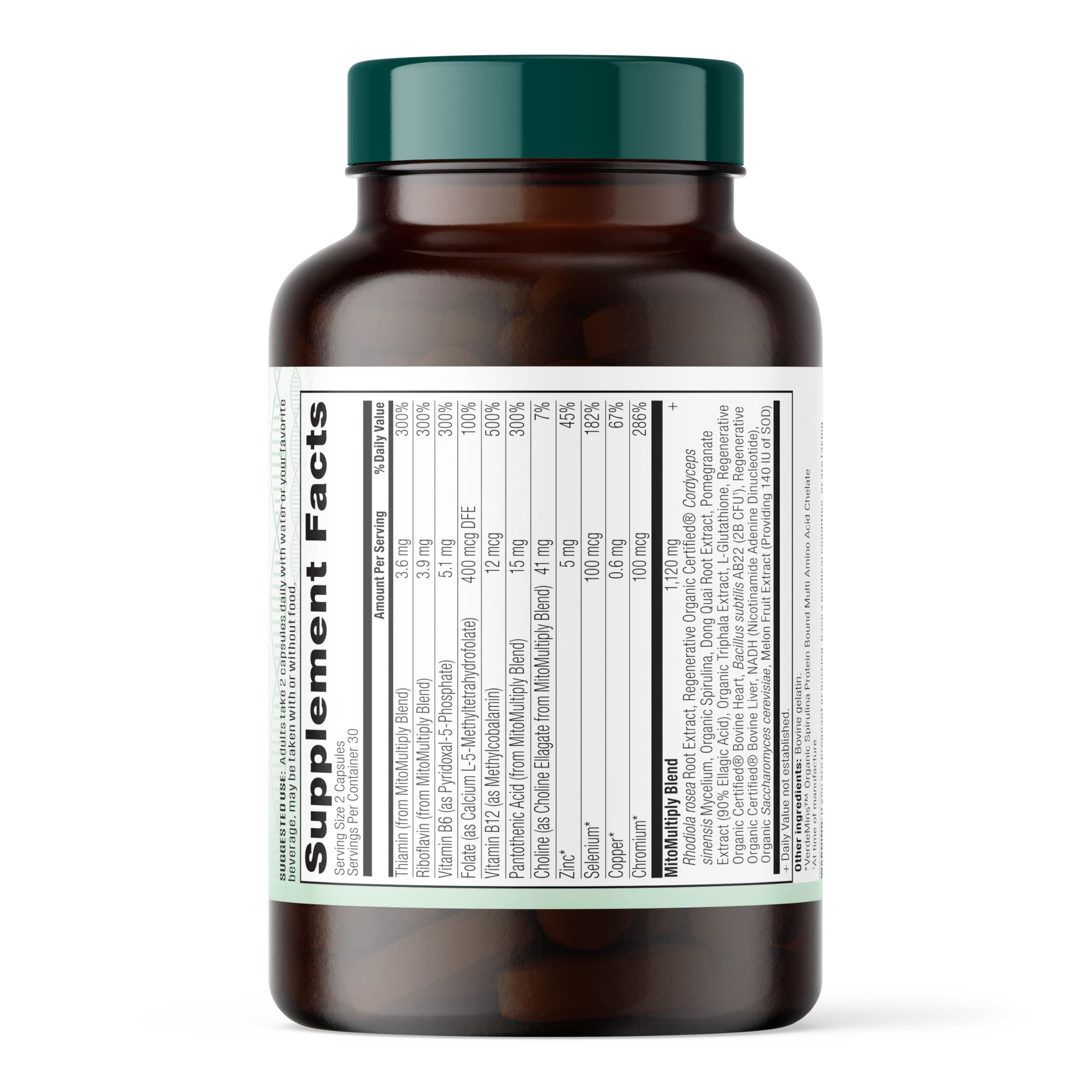 Longevity Rx MitoMultiply lifestyle scene with capsules for daily energy and focus.