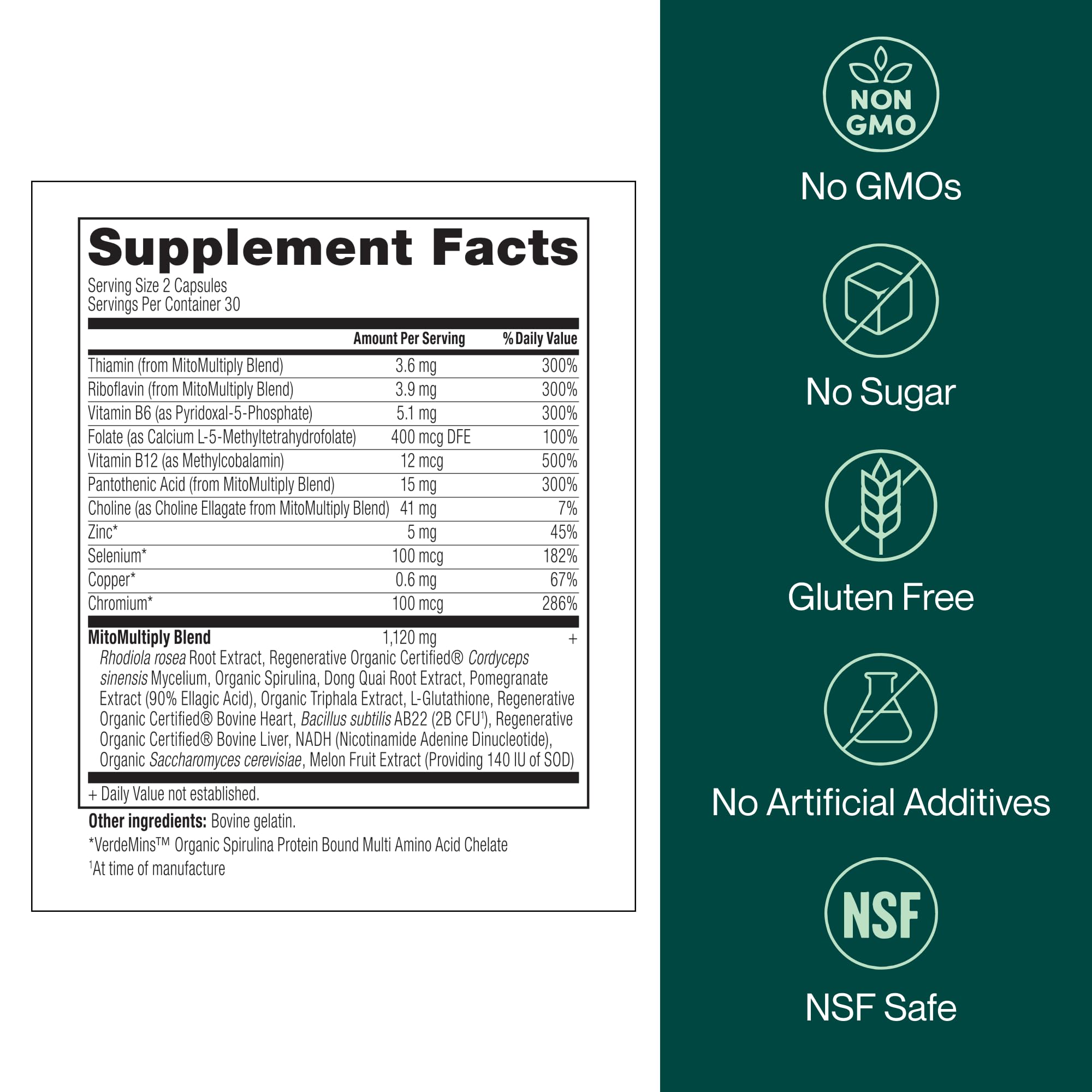 Longevity Rx MitoMultiply NADH emphasis on energy production.