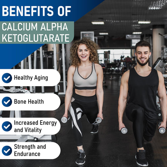 LongJuvity Calcium AKG capsules close-up emphasizes consistent dosage.
