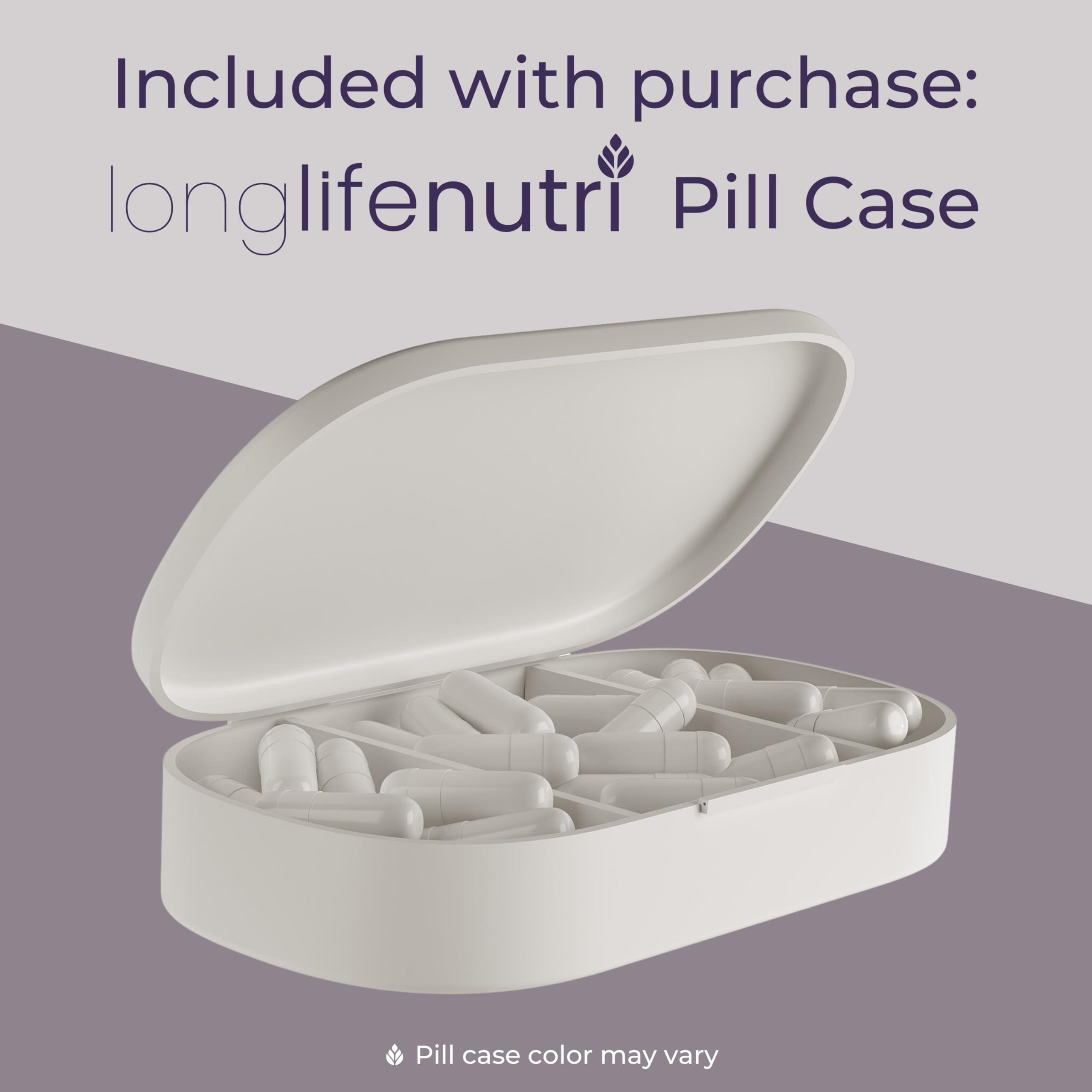 Premium pill organizer included with LongLifeNutri NMNH bottle
