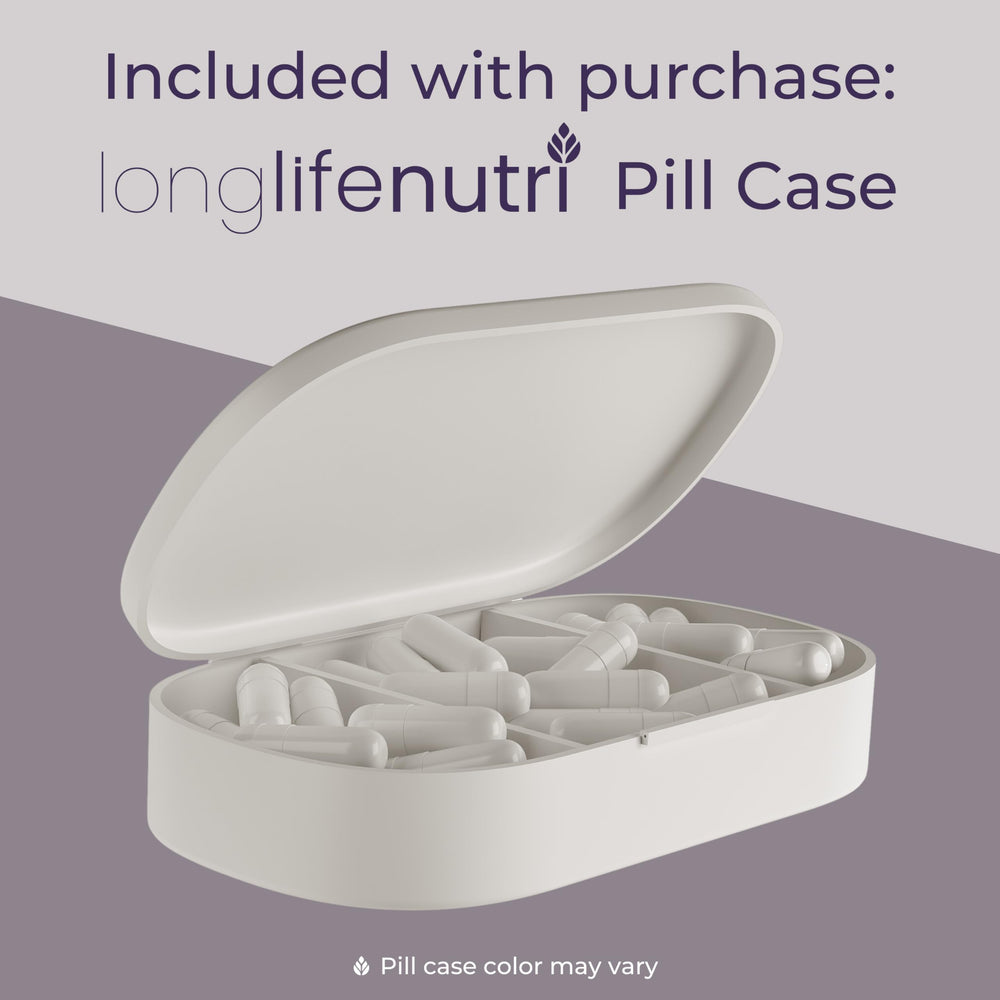 Premium pill organizer included with LongLifeNutri NMNH bottle