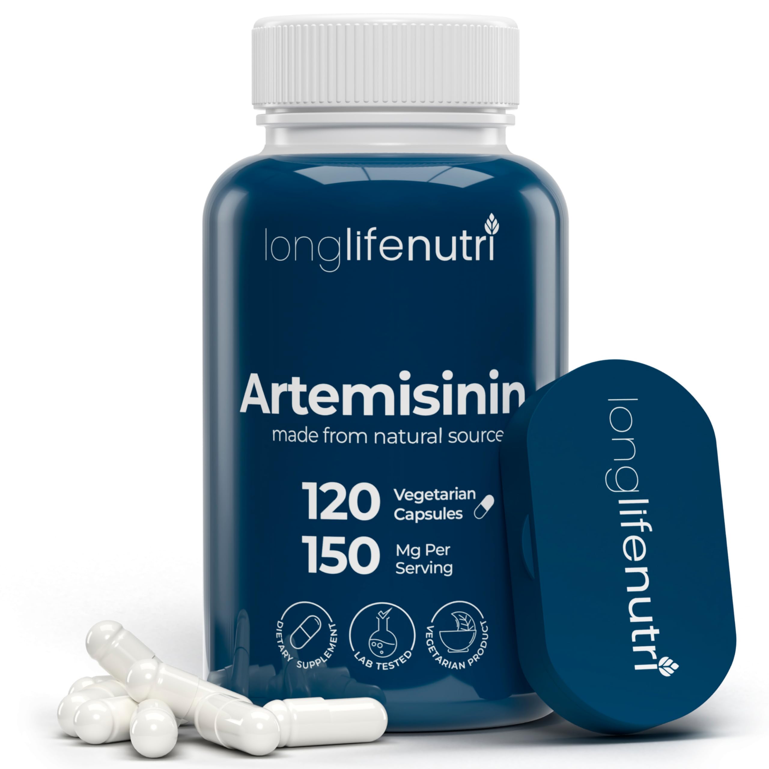 LongLifeNutri Artemisinin 150mg bottle front for daily wellness support.
