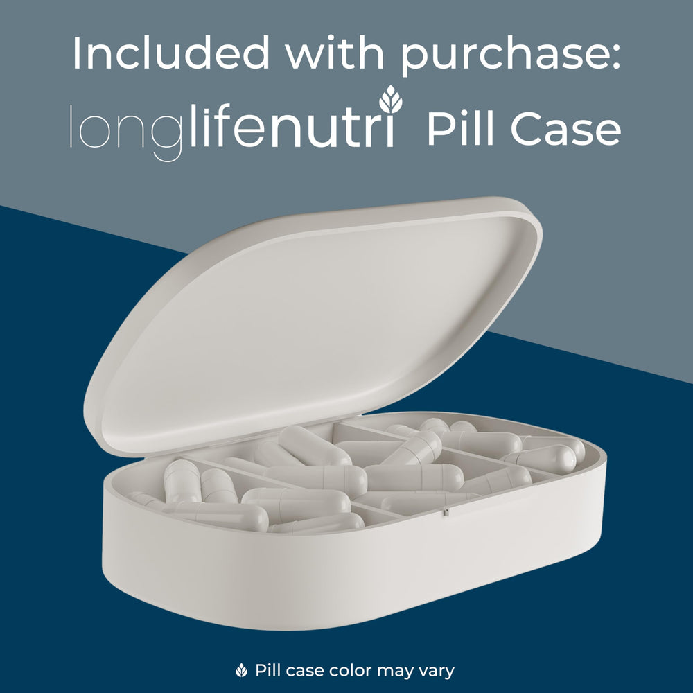 Included premium pill organizer alongside LongLifeNutri Artemisinin bottle.